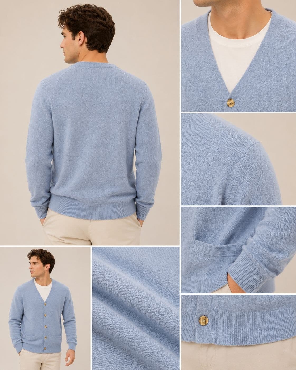 V-Neck Cashmere Cardigan view 3