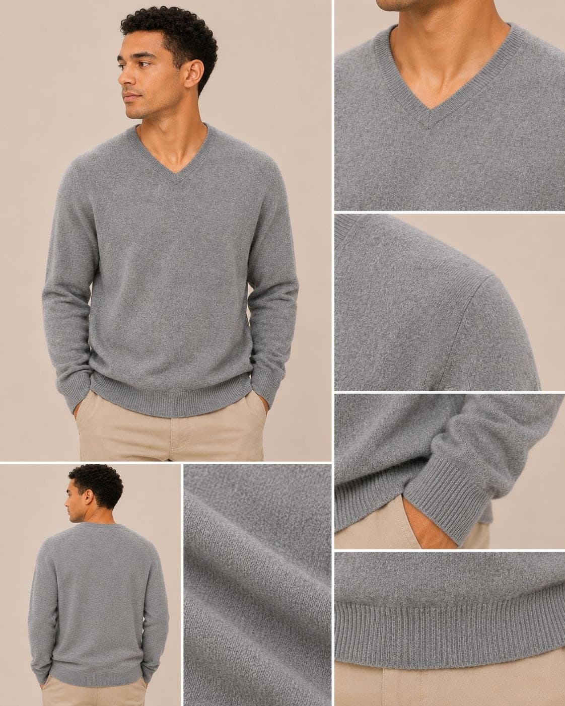 Classic V-Neck Cashmere Sweater view 3